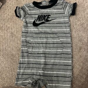 Nike Gray and Black Baby Romper